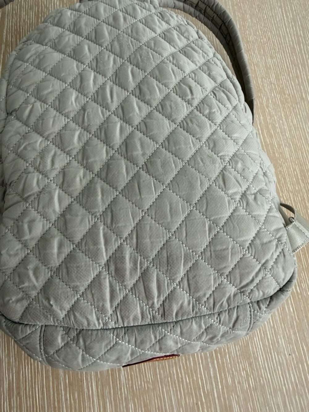 MZ WALLACE QUILTED Dove Grey Small Metro Backpack Silver Accents - Picture 8 of 16